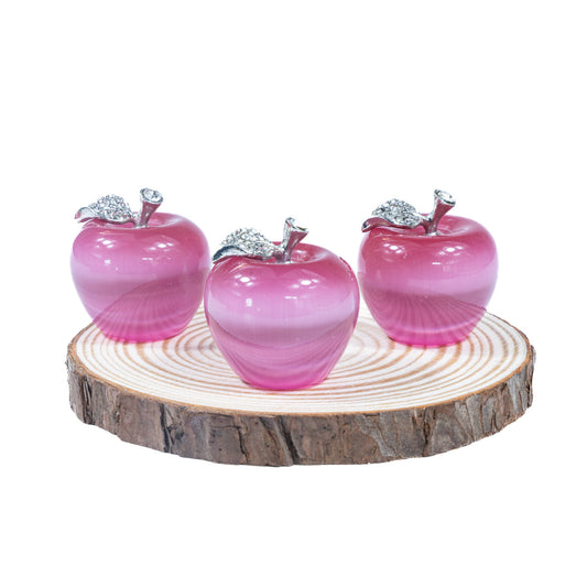 Manzana de piedra de ojo de gato rosa de 3 cm a granel