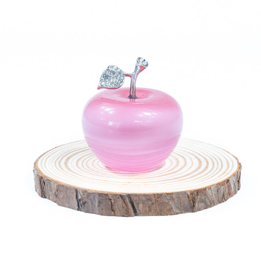 Manzana de piedra de ojo de gato rosa de 4 cm a granel