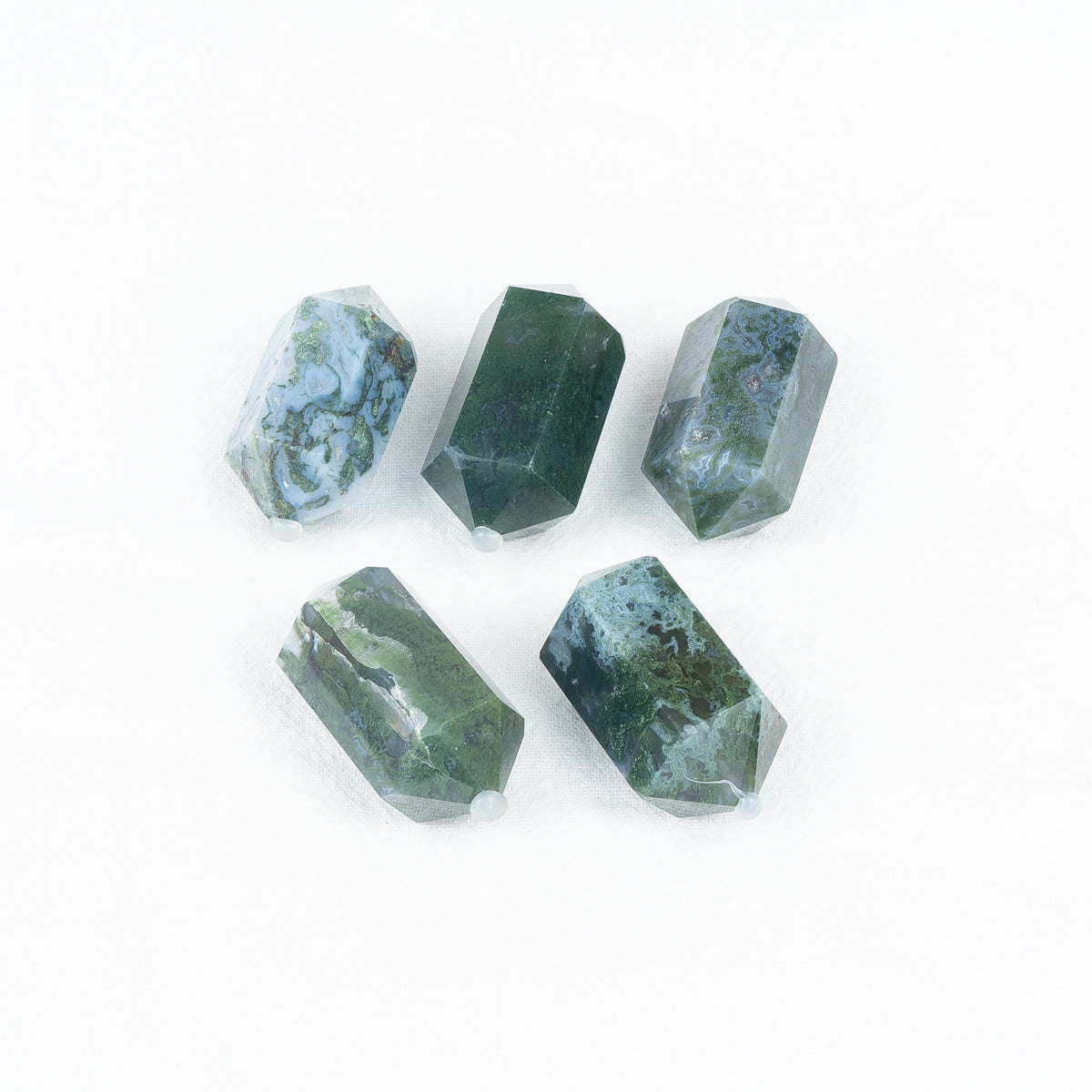 4.5cm Moss Agate Little Double-point In Bulk