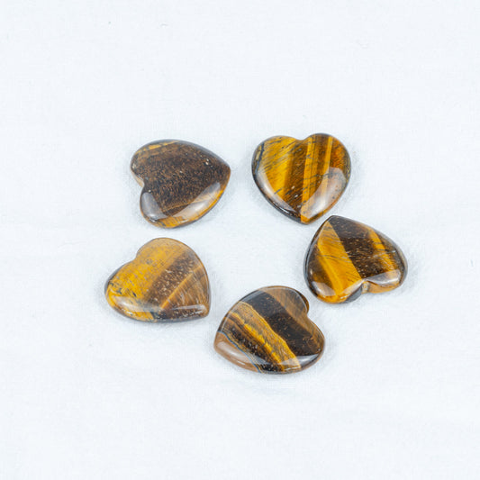 2.5cm Tiger Eye Stone Heart Flake In Bulk