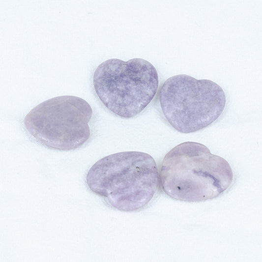 3cm Lepidolite Heart Flake In Bulk