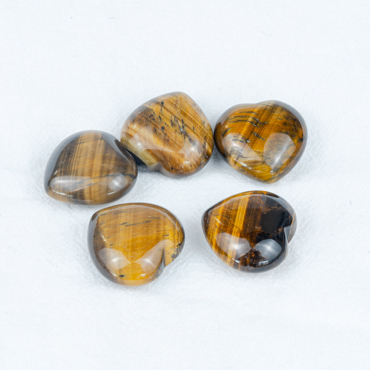 3cm Tiger Eye Stone Heart In Bulk