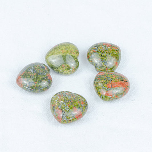 3cm Unakite Heart In Bulk