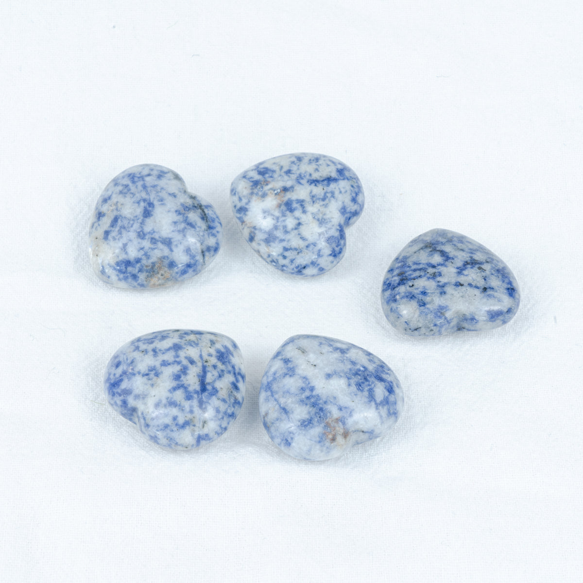 3cm Blue Spot Stone Heart In Bulk