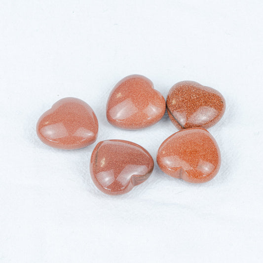 3cm Gold Sand Stone Heart In Bulk