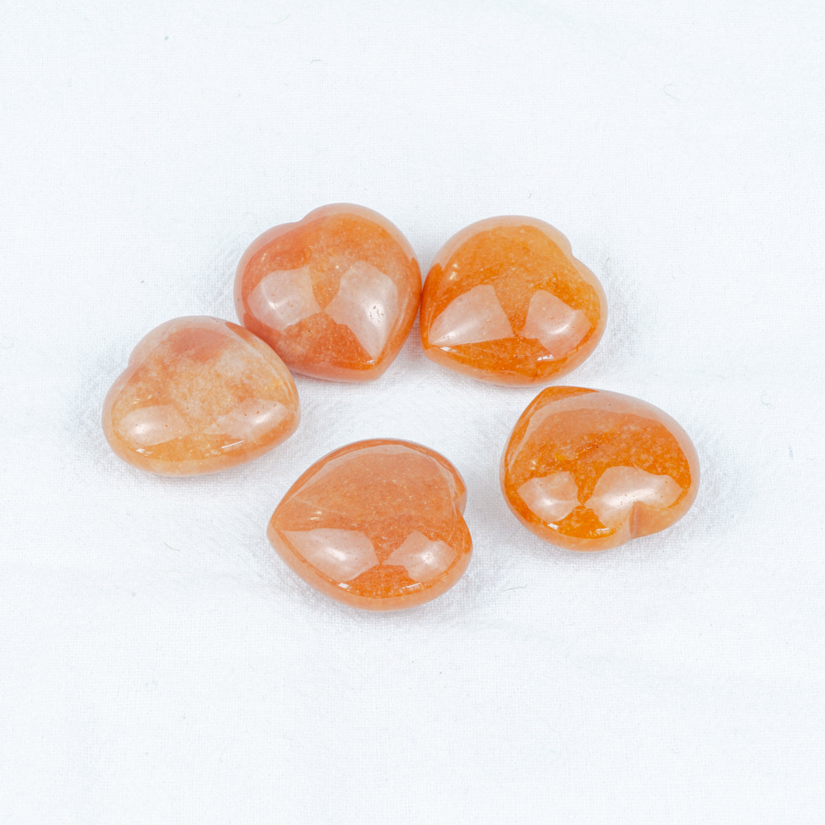 3cm Orange Aventurine Heart In Bulk