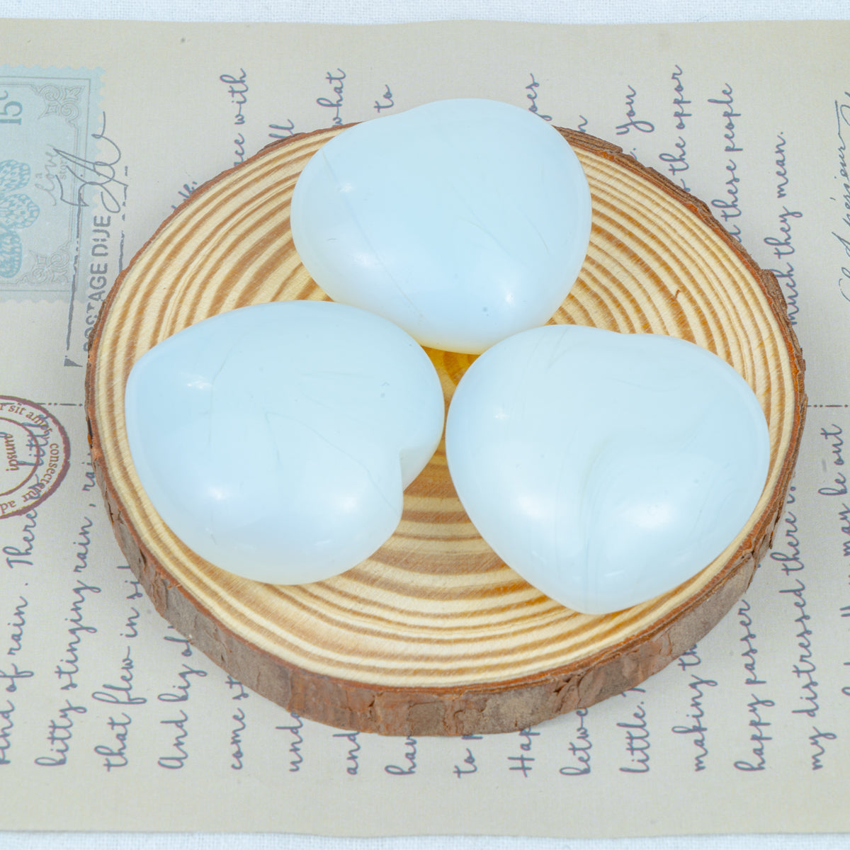 4cm Opalite Heart In Bulk