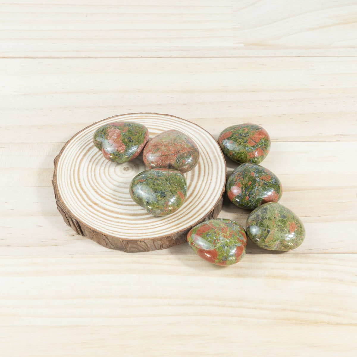 3cm Unakite Heart In Bulk