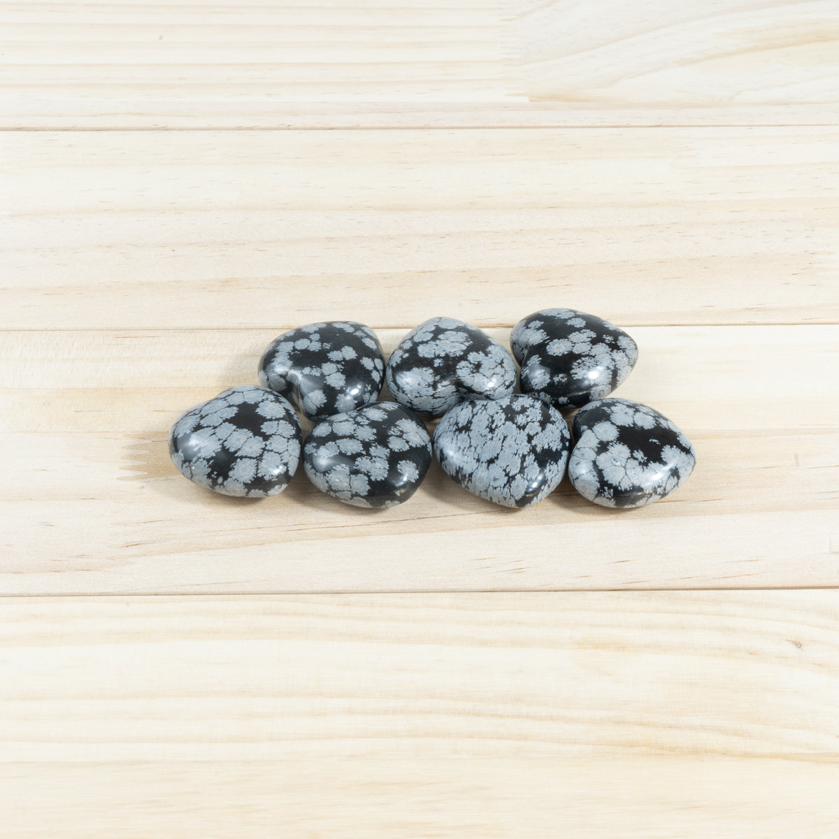 3cm Snowflake Obsidian Heart In Bulk