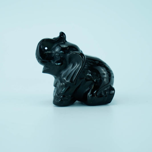 2.5 inch Black Obsidian Elephant  In Bulk