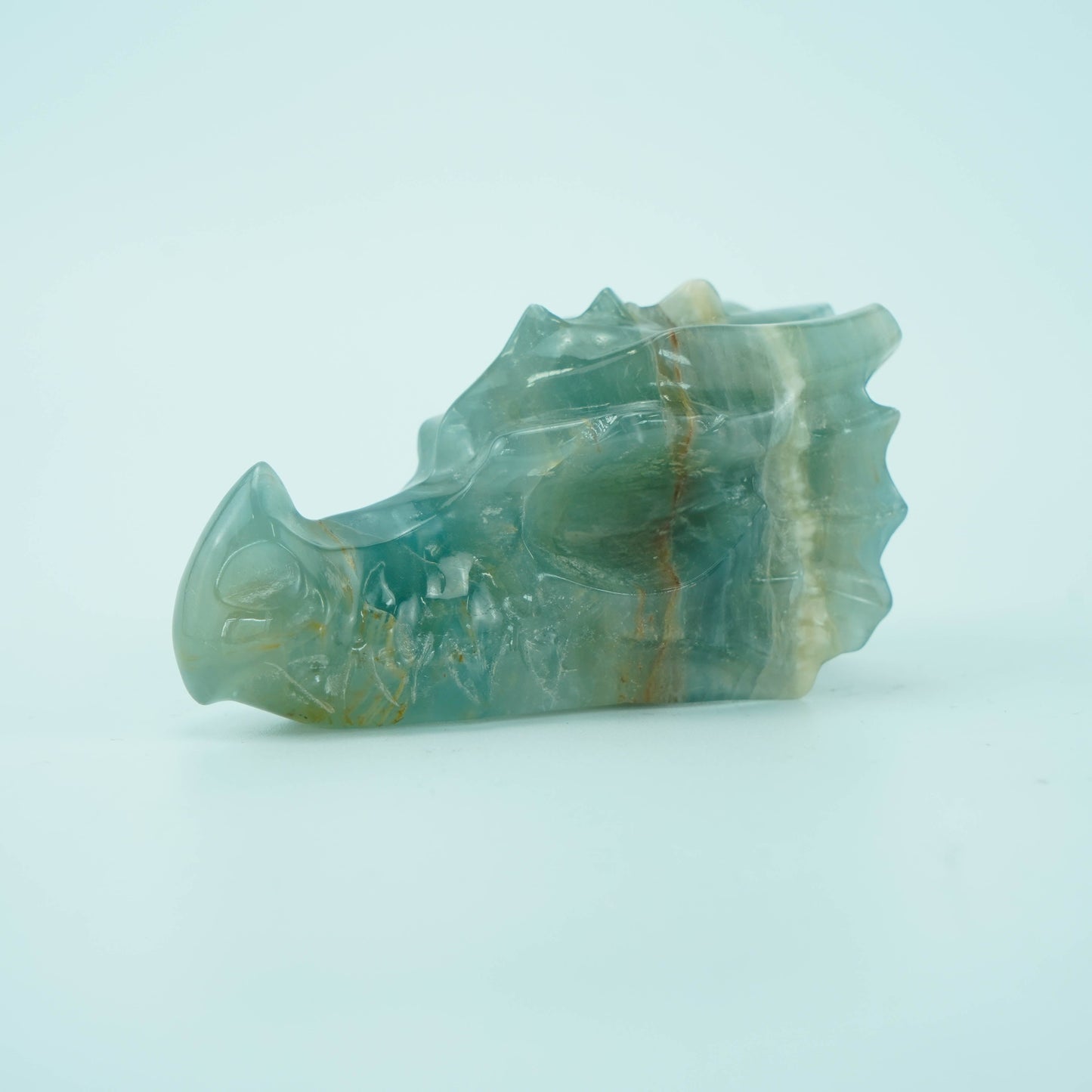 4 inch Blue Onyx Dragon Head