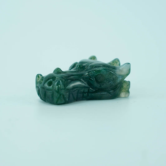 2 inch Moss Agate Dragon Head