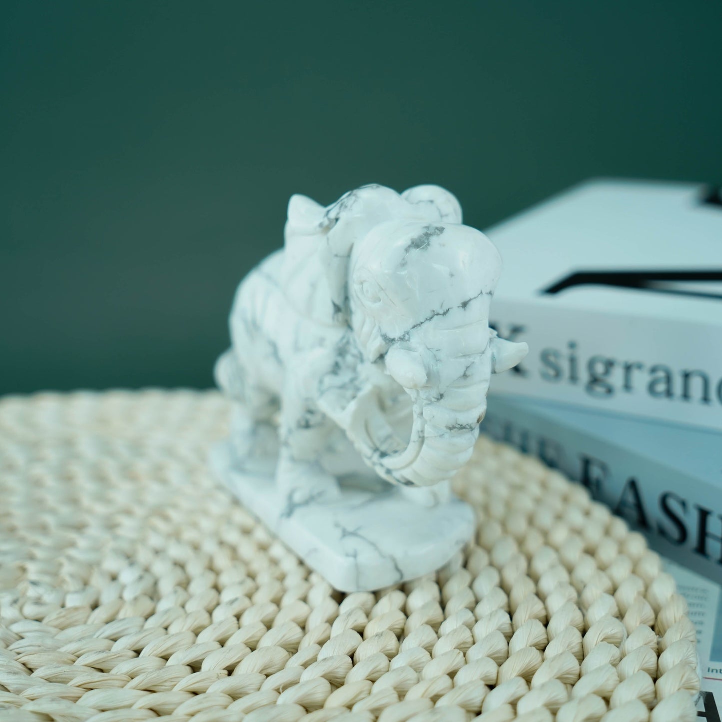 4.5 inch Howlite Elephant  In Bulk