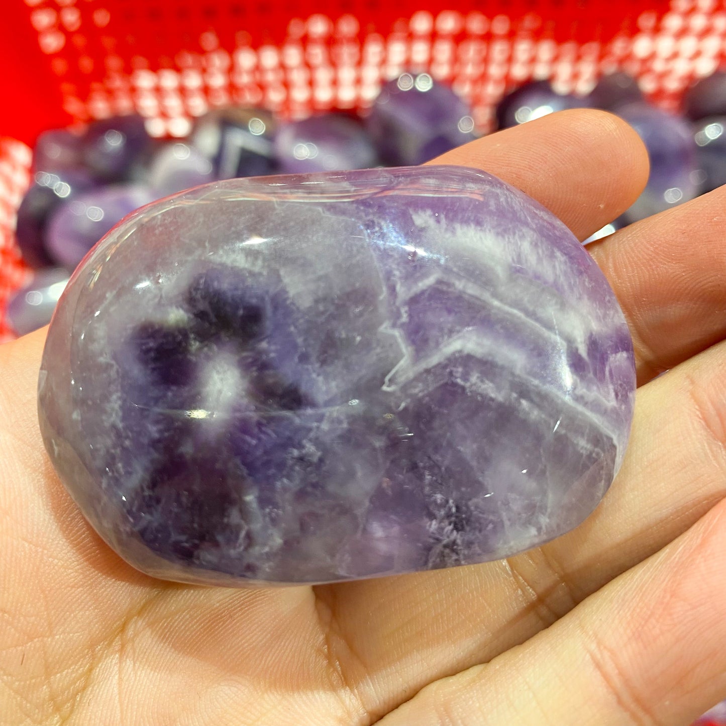 Dream Amethyst Palm Stone In Bulk