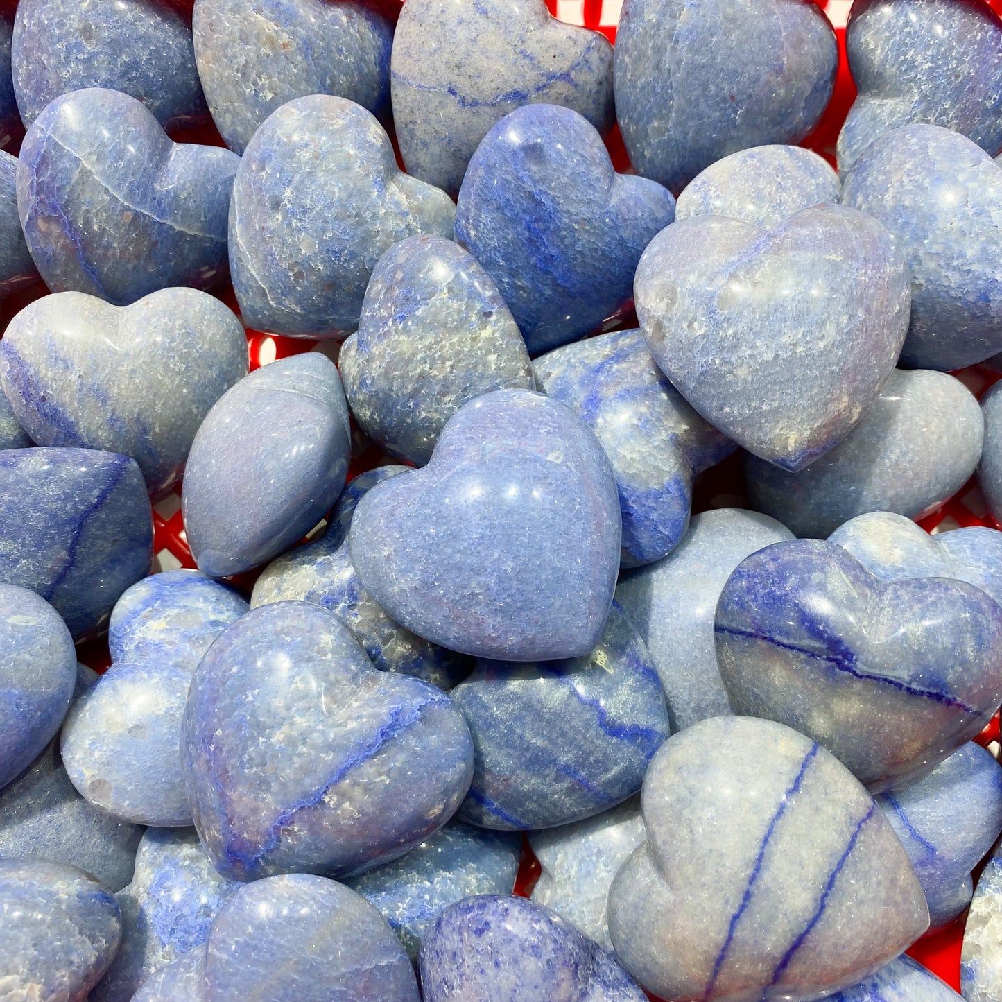 Piedra de palma de corazón de aventurina azul a granel