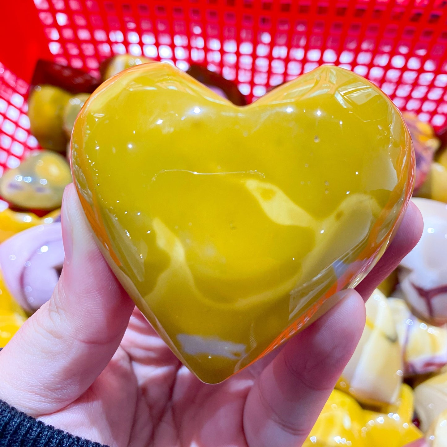 Piedra de palma de corazón de jaspe Mookaite a granel