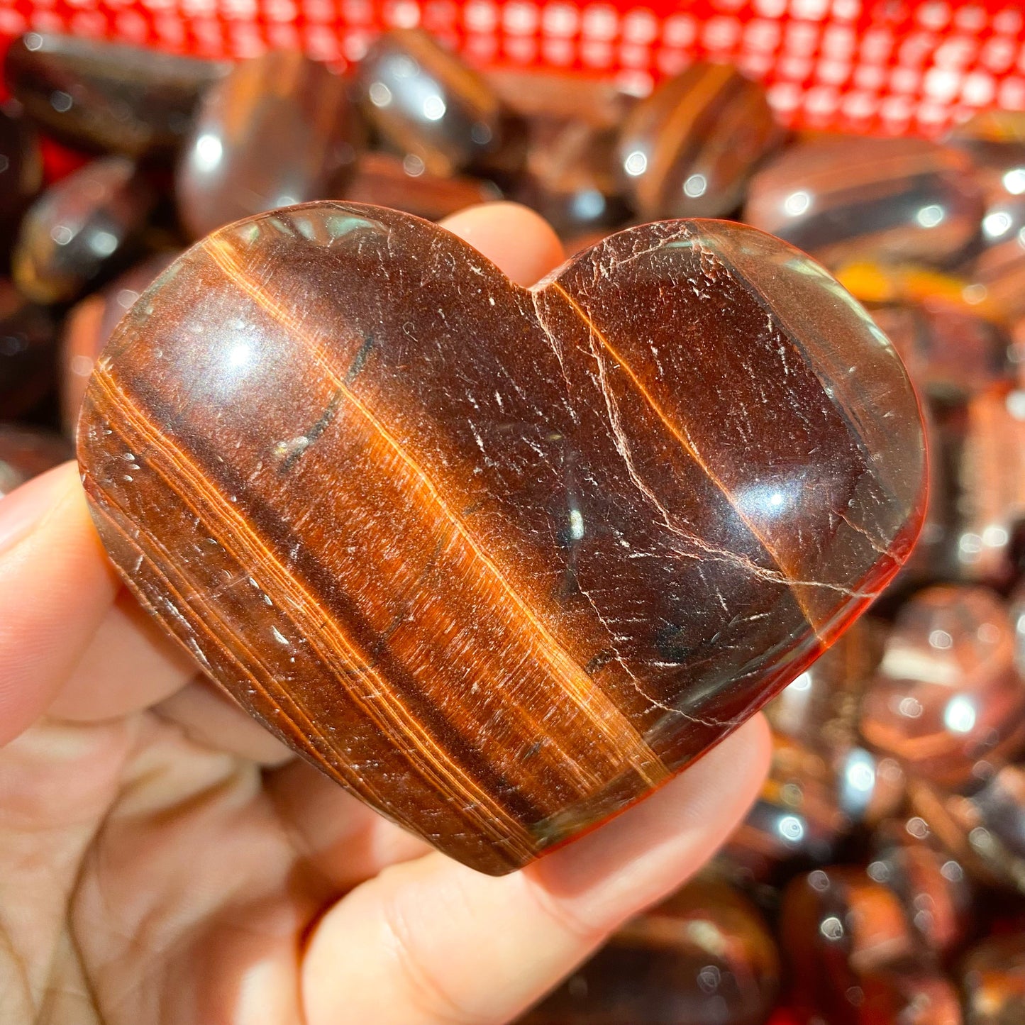 Red Tiger Eye Stone Palm Stone In Bulk