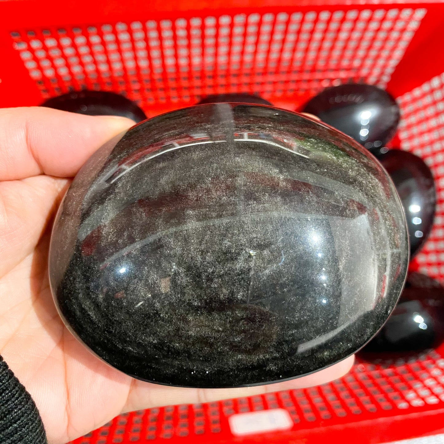 Silver Obsidian Palm Stone In Bulk