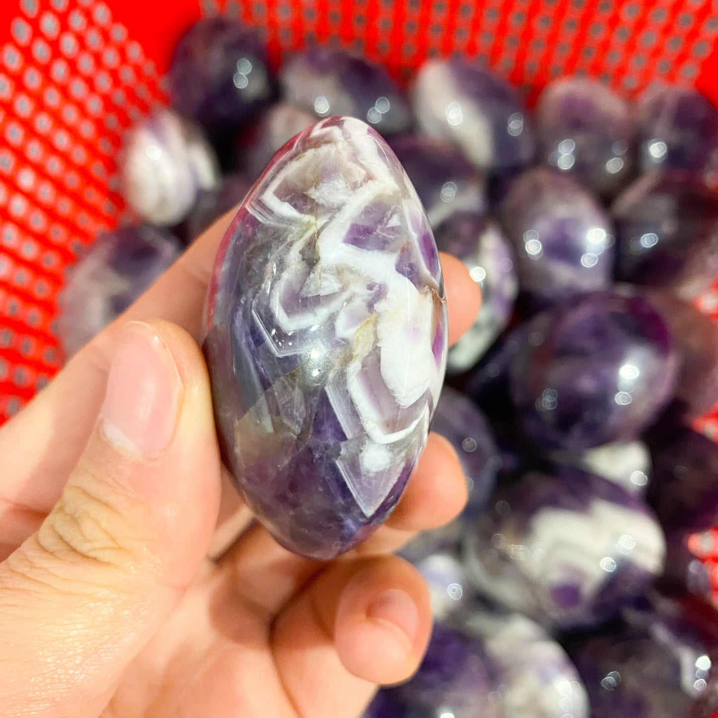 Dream Amethyst Palm Stone In Bulk