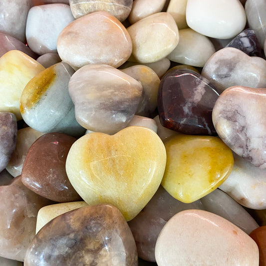 Piedra de palma de corazón de ágata a granel