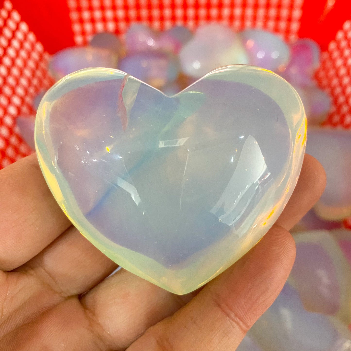 Piedra de palma de corazón de opalita a granel