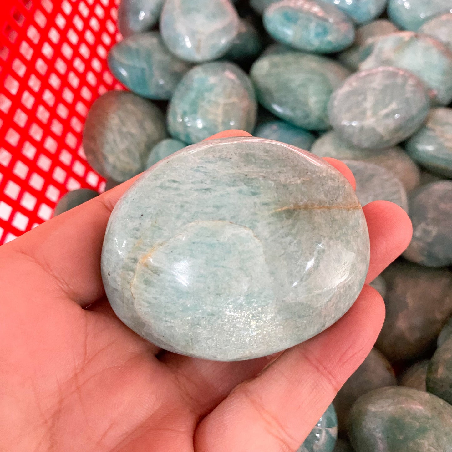 Amazonite Heart Palm Stone In Bulk