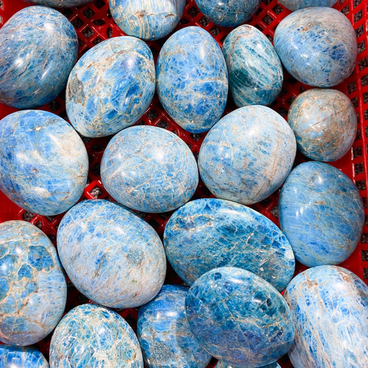 Blue Apatite Palm Stone In Bulk