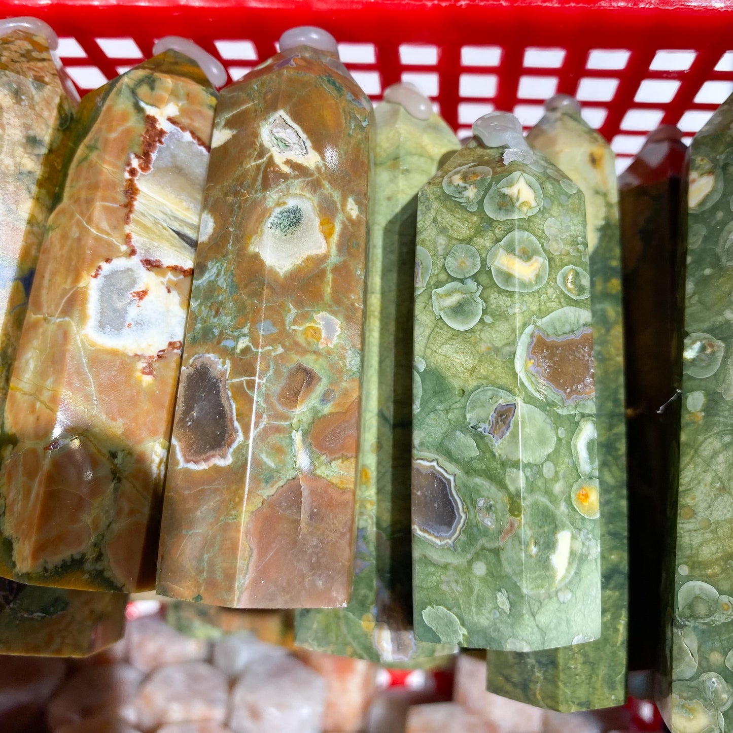 Rainforest Jasper Point In Bulk