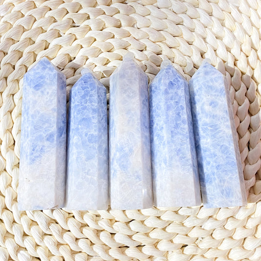 Blue Calcite Point In Bulk