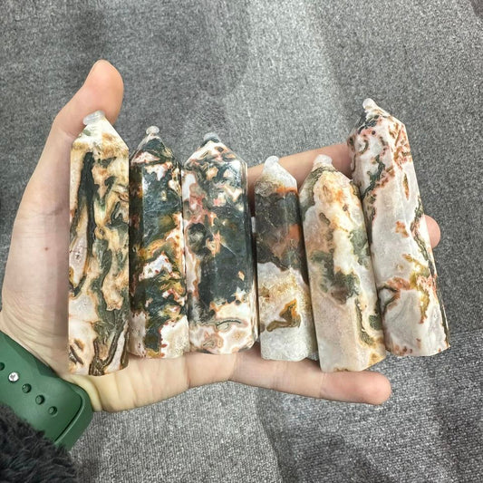 Red Moss Agate Point In Bulk